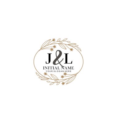 Minimalist Çiçek Baş Logosu, JL Marka Şablonu