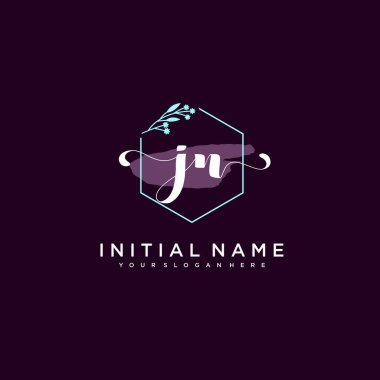 Minimalist Çiçek Baş Logosu, JN Marka Şablonu