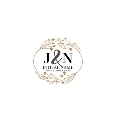 Minimalist Çiçek Baş Logosu, JN Marka Şablonu