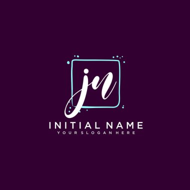 JN Monogramlı Modern Çiçek Baş Logosu