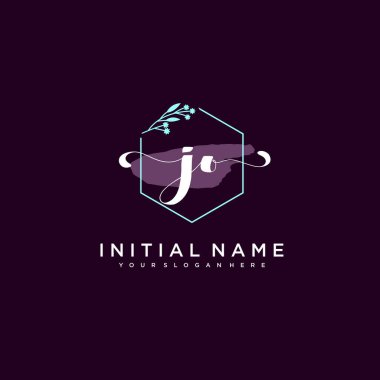 Minimalist Çiçek Baş Logosu, JO Marka Şablonu