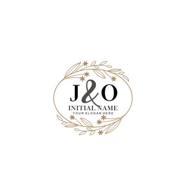 Minimalist Çiçek Baş Logosu, JO Marka Şablonu