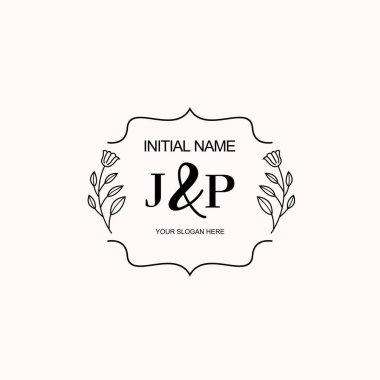 Minimalist Çiçek Baş Logosu, JP Marka Şablonu