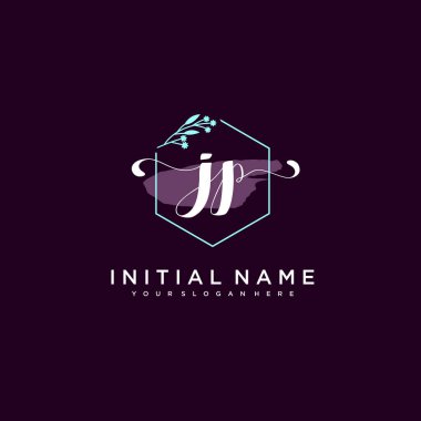 Minimalist Çiçek Baş Logosu, JP Marka Şablonu