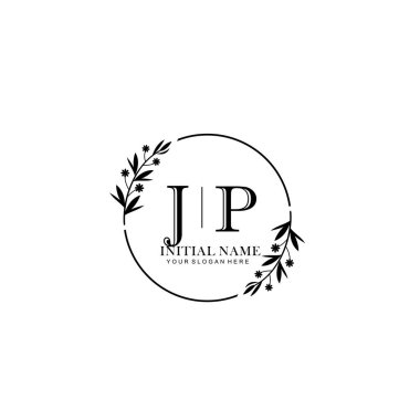 Kişisel ya da Marka İçin JP Minimal Çiçek Logosu Koleksiyonu