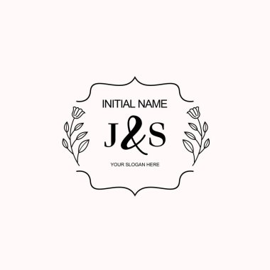 Minimalist Çiçek Baş Logosu, JS Marka Şablonu
