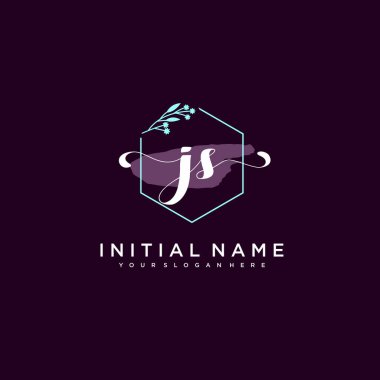 Minimalist Çiçek Baş Logosu, JS Marka Şablonu