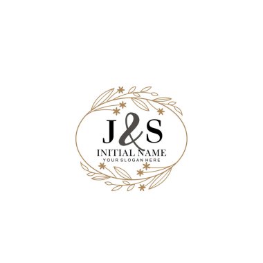 Minimalist Çiçek Baş Logosu, JS Marka Şablonu
