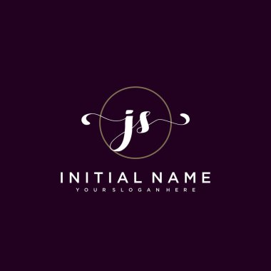 Minimalist Çiçek Baş Logosu, JS Marka Şablonu