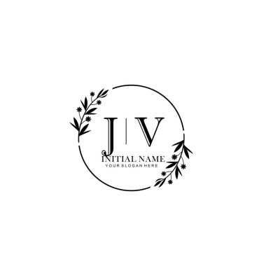 Kişisel ya da Marka İçin JV Minimal Çiçek Logosu Koleksiyonu