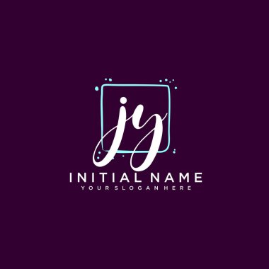 JY Monogramlı Modern Çiçek Baş Logosu