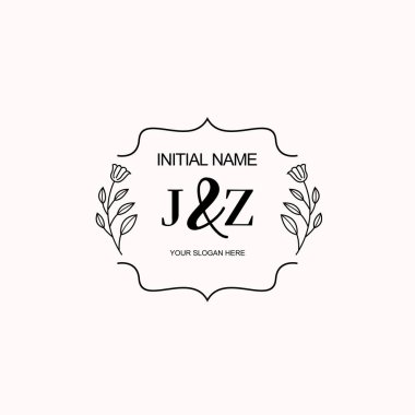 Minimalist Çiçek Baş Logosu, JZ Marka Şablonu