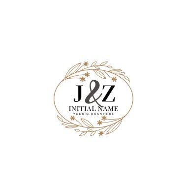Minimalist Çiçek Baş Logosu, JZ Marka Şablonu