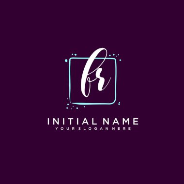 FR Monogramlı Modern Çiçek Baş Logosu