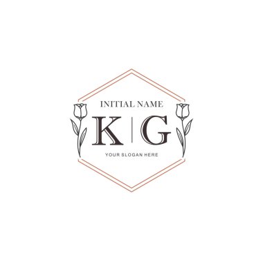 Kişisel ya da Marka İçin KG Minimal Çiçek Logosu Koleksiyonu