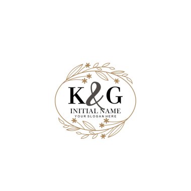 Minimalist Çiçek Baş Logosu, KG Marka Şablonu