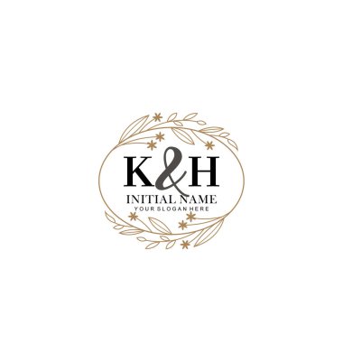 Minimalist Çiçek Baş Logosu, KH Marka Şablonu