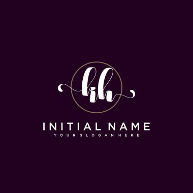 Minimalist Çiçek Baş Logosu, KH Marka Şablonu