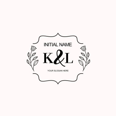 Minimalist Çiçek Baş Logosu, KL Marka Şablonu