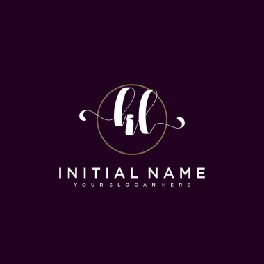 Minimalist Çiçek Baş Logosu, KL Marka Şablonu