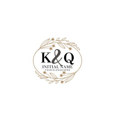 Minimalist Çiçek Baş Logosu, KQ Marka Şablonu