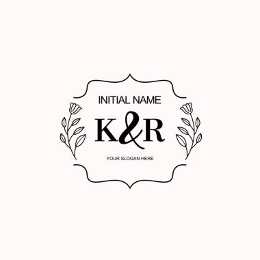 Minimalist Çiçek Baş Logosu, KR Marka Şablonu