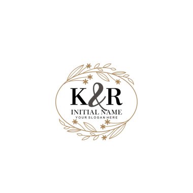 Minimalist Çiçek Baş Logosu, KR Marka Şablonu