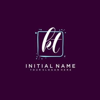 KT Monogramlı Modern Çiçek Baş Logosu