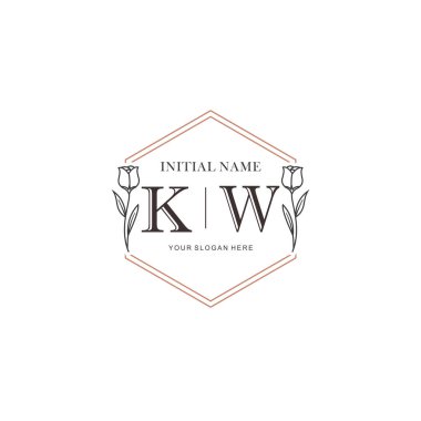 Kişisel ya da Marka İçin KW Minimal Çiçek Logosu Koleksiyonu