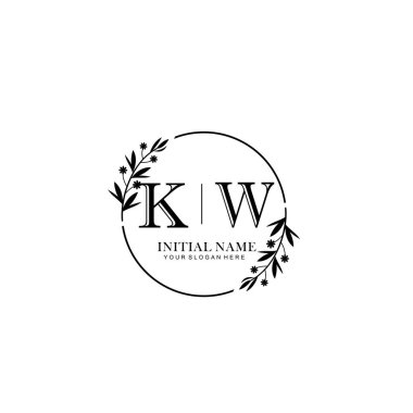 Kişisel ya da Marka İçin KW Minimal Çiçek Logosu Koleksiyonu