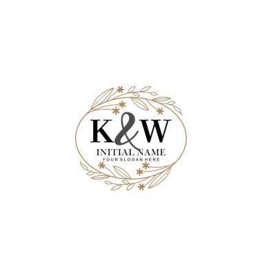 Minimalist Çiçek Baş Logosu, KW Marka Şablonu