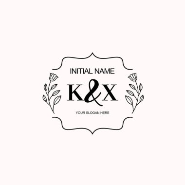 Minimalist Çiçek Baş Logosu, KX Marka Şablonu