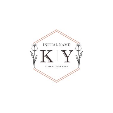 Kişisel ya da Marka İçin KY Minimal Çiçek Logosu Koleksiyonu