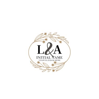 Minimalist Çiçek Baş Logosu, LA Marka Şablonu