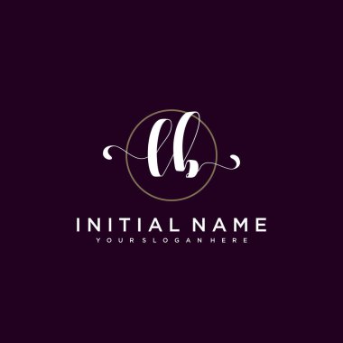 Minimalist Çiçek Baş Logosu, LB Marka Şablonu