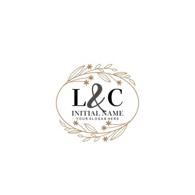 Minimalist Çiçek Baş Logosu, LC Marka Şablonu