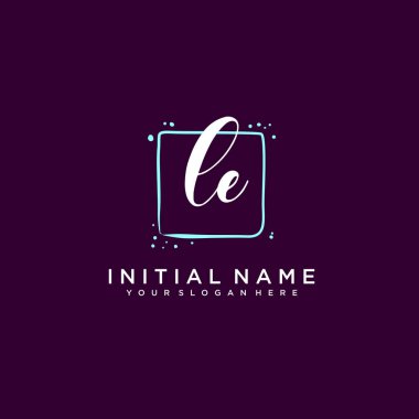 LE Monogramlı Modern Çiçek Baş Logosu