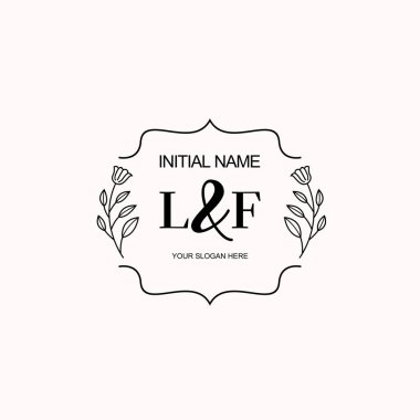 Minimalist Çiçek Baş Logosu, LF Marka Şablonu