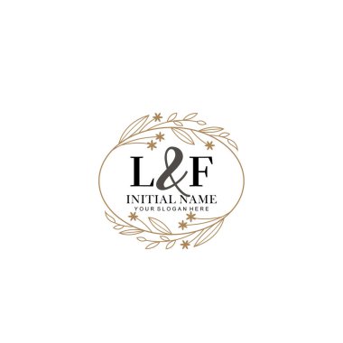 Minimalist Çiçek Baş Logosu, LF Marka Şablonu