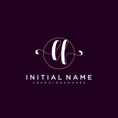 Minimalist Çiçek Baş Logosu, LF Marka Şablonu