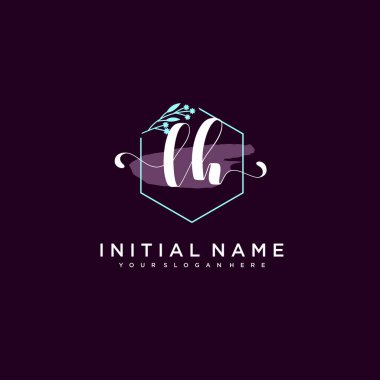 Minimalist Çiçek Baş Logosu, LH Damgalama Şablonu