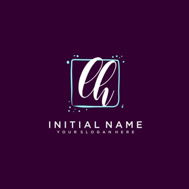 LH Monogramlı Modern Çiçek Baş Logosu