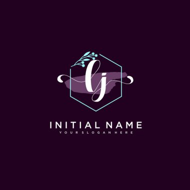 Minimalist Çiçek Baş Logosu, LJ Marka Şablonu