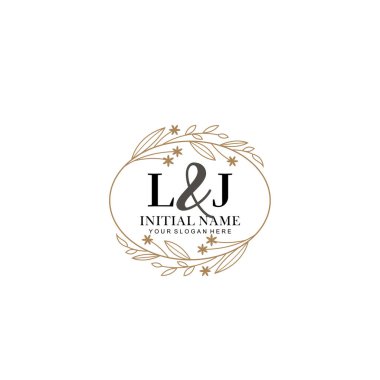 Minimalist Çiçek Baş Logosu, LJ Marka Şablonu