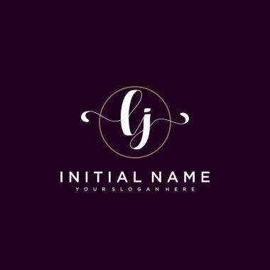 Minimalist Çiçek Baş Logosu, LJ Marka Şablonu