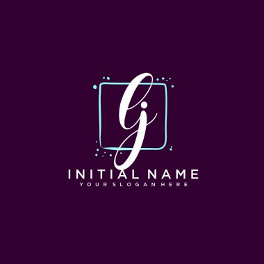 LJ Monogramlı Modern Çiçek Baş Logosu