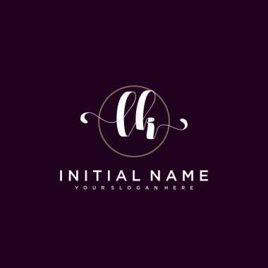 Minimalist Çiçek Baş Logosu, LK Marka Şablonu