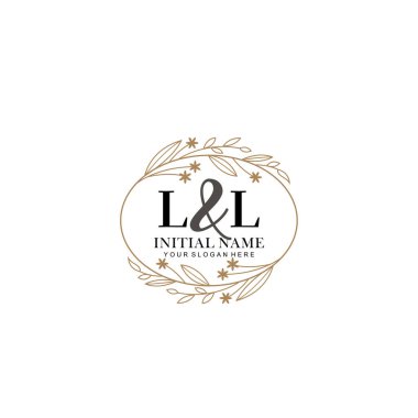 Minimalist Çiçek Baş Logosu, LL Marka Şablonu