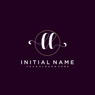 Minimalist Çiçek Baş Logosu, LL Marka Şablonu