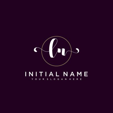 Minimalist Çiçek Baş Logosu, LN Marka Şablonu